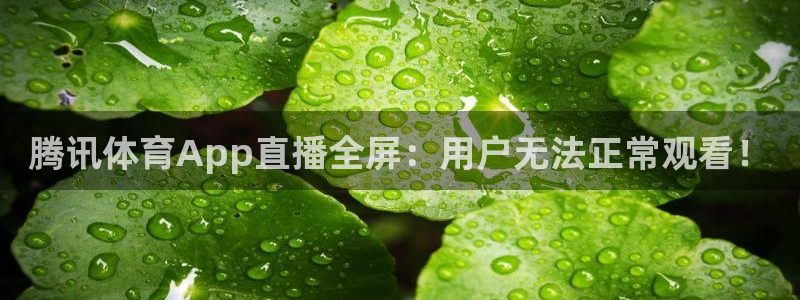 袋鼠直播体育在线：腾讯体育App直播全屏：用户无法正常观看！